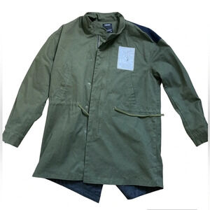 Matcha  Story Green Long line canvas Utility Jacket Sz XL